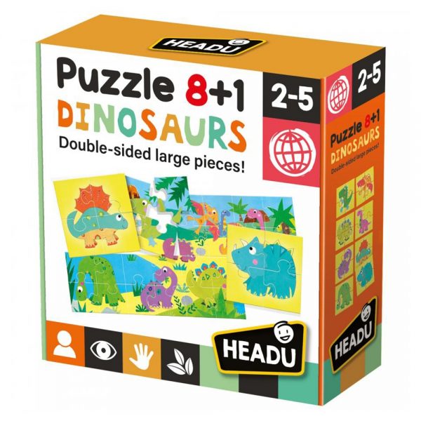 HEADU PUZZLE 8+1 DINOSAURS (2-5 YAŞ)