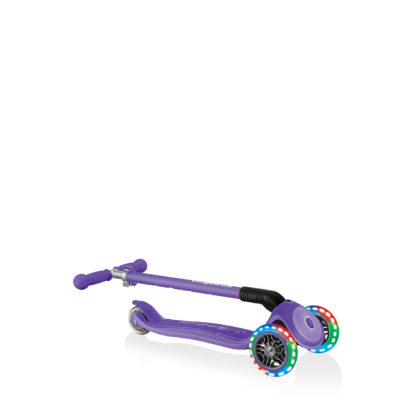 Globber Primo Plus Katlanabilir Işıklı Scooter - Mor - Görsel 5