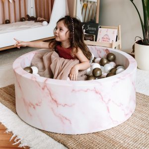 Larisa and Pumpkin Pembe Mermer Top Havuzu – Pudra/Gri/Beyaz Top - Görsel 3