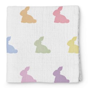 Deux Lapins Rainbow Lapin Müslin Bebek Örtüsü 100X100cm