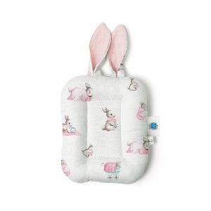 Deux Lapins Bébé Lapin Rose Müslin Bebek Emzirme Yastığı