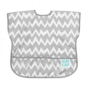 Bumkins Kısa Kollu Önlük (1-3 Yaş) - Gray Chevron