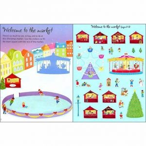 Usborne First Sticker Book Christmas Market - Görsel 2