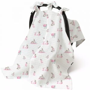 Deux Lapins Bébé Lapin Rose Müslin Puset Örtüsü