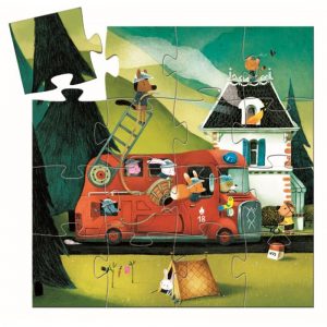 Djeco Dekoratif Puzzle 16 Parça/The Fire Truck - Görsel 2