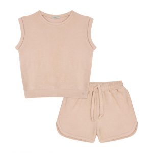 Antebies Pastel Pembe Havlu Şortlu Set - Görsel 2