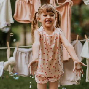 Antebies Pembe Papatya Desenli Şortlu Pijama Takımı