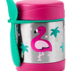 Skip Hop Paslanmaz Çelik Mama Saklama ve Taşıma Termosu Flamingo 2 Parça Set