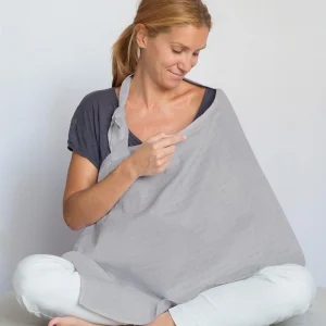 Deux Lapins Müslin Bebek Emzirme Önlüğü – Cotton Grey - Görsel 2