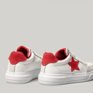 Merli&Rose Deri Star Sneaker | Kırmızı - Görsel 4