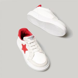 Merli&Rose Deri Star Sneaker | Kırmızı - Görsel 3