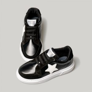Merli&Rose Deri Star Sneaker | Siyah-Beyaz - Görsel 4