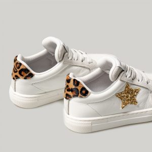 Merli&Rose Deri Star Sneaker | Gold-Leopar - Görsel 3