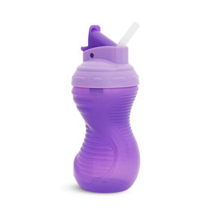 Munchkin Mighty Grip Pipetli Damlatmaz Alıştırma Bardağı, 296ML, 12+ Ay, Mor