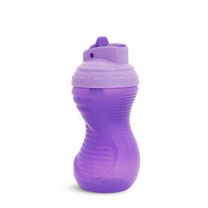 Munchkin Mighty Grip Pipetli Damlatmaz Alıştırma Bardağı, 296ML, 12+ Ay, Mor - Görsel 2