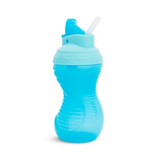 Munchkin Mighty Grip Pipetli Damlatmaz Alıştırma Bardağı, 296ML, 12+ Ay, Mavi