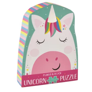 FLOSS & ROCK 12 Parça Şekilli Yap-Boz/Rainbow Unicorn