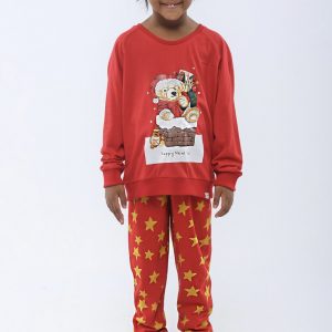Katia & Bony Christmas Spirit Kız Çocuk Pijama Üst Kırmızı - Görsel 2