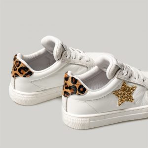 Merli&Rose Deri Star Sneaker | Gold-Leopar (21-25 numara) - Görsel 3