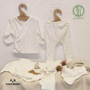 Coala Bamboo 8 Parça Bambu Yaprak Desenli Hastane Çıkış Seti - Görsel 2