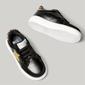 Merli&Rose Bebek Deri Star Sneaker | Siyah-Leopar - Görsel 3