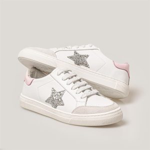 Merli&Rose Star Kadın Sneaker | Beyaz-Pembe-Silver - Görsel 2