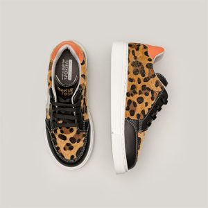 Merli&Rose Star Bebek Sneaker | Leopar-Turuncu-Simli Gri - Görsel 4