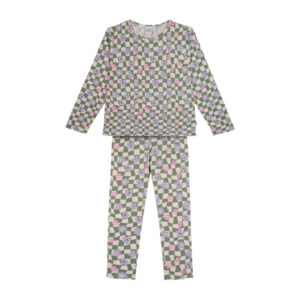 Grafik Çiçek Uzun Kollu Taytlı Pijama Takımı - Görsel 2