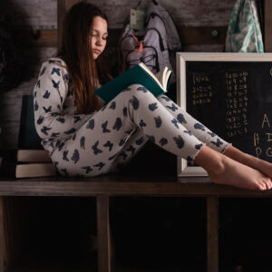 Kelebek Desen Uzun Kollu Taytlı Pijama Takımı