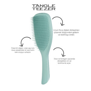 Tangle Teezer Detangling Large Hair Brush- Straight & Curly Mint - Görsel 3